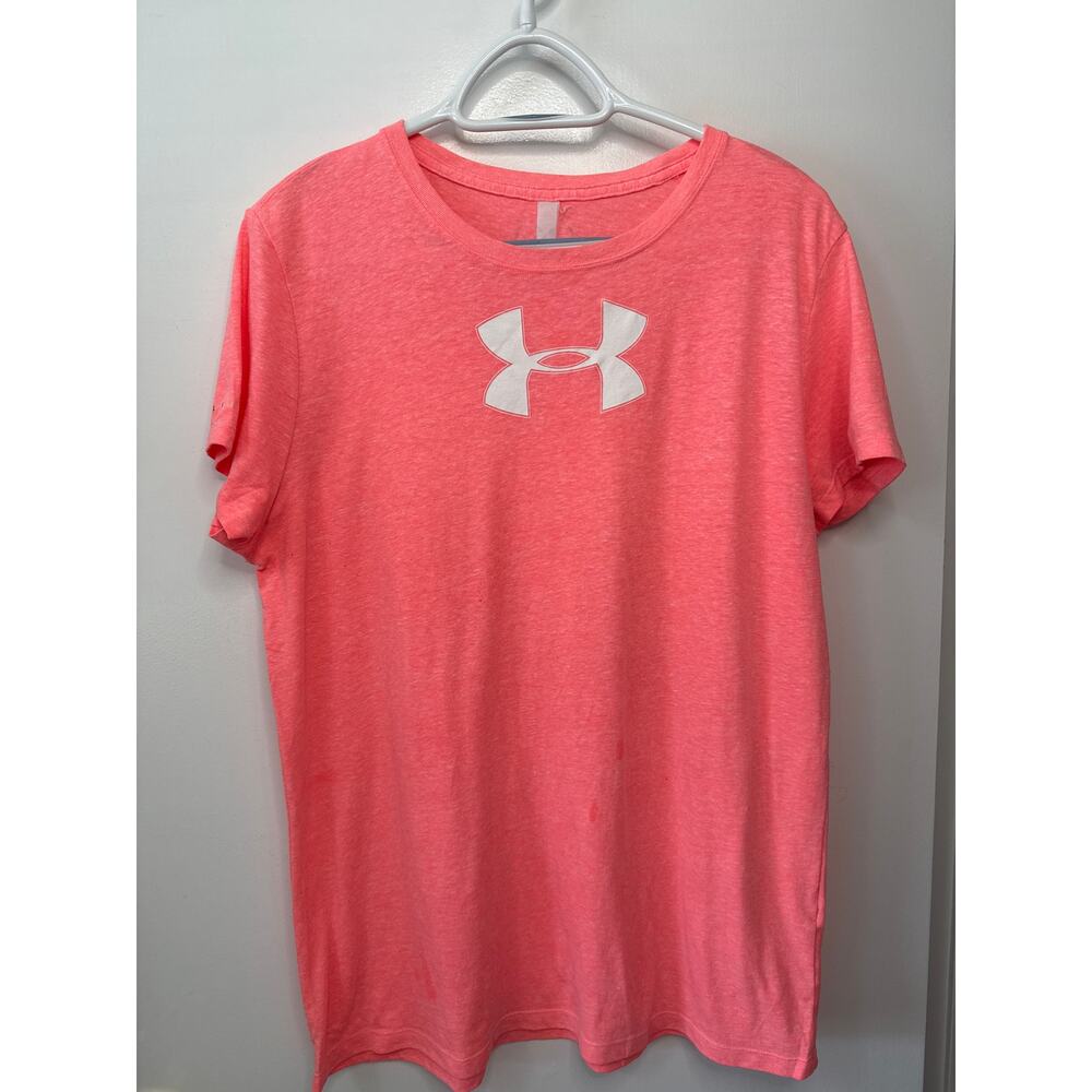 🌟Under Armour Wonen’s Active Wear Bright Orange Short Sleeves Tee Size L